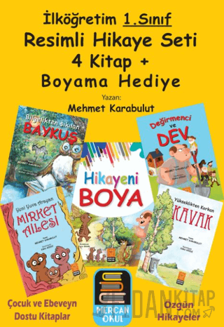 1. Sınıf Resimli Hikaye Seti (4 Kitap + Boyama Kitabı Hediye) Mehmet K