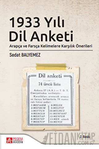 1933 Yılı Dil Anketi Sedat Balyemez