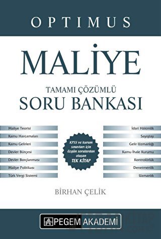 2019 Optimus Maliye Tamamı Çözümlü Soru Bankası Birhan Çelik