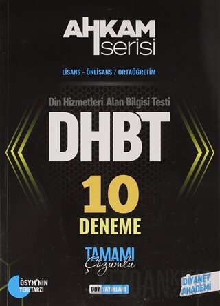 2020 DHBT Ahkam Serisi Tüm Adaylar Tamamı Çözümlü 10 Deneme Kolektif