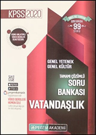 2020 KPSS Genel Yetenek Genel Kültür Tamamı Çözümlü Soru Bankası - Vat