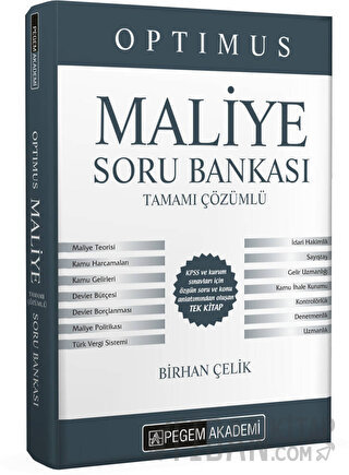 2022 KPSS A Grubu Optimus Maliye Tamamı Çözümlü Soru Bankası Birhan Çe