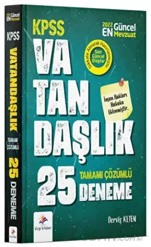 2022 KPSS Vatandaşlık Tamamı Çözümlü 25 Deneme Derviş Keten