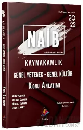 2022 NAİB Kaymakamlık Genel Yetenek Genel Kültür Konu Anlatımı Burcu D