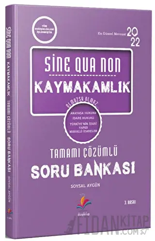 2022 Sine Qua Non Kaymakamlık Hukuk Tamamı Çözümlü Soru Bankası Soysal