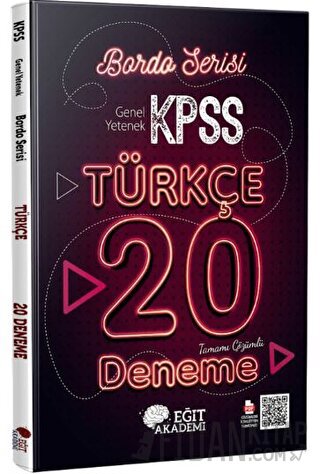 2023 KPSS Türkçe Tamamı Çözümlü 20 Bordo Deneme Sınavı Eğit Akademi Ko