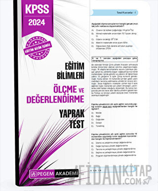 2024 KPSS Eğitim Bilimleri Ölçme ve Değerlendirme Yaprak Test Kolektif