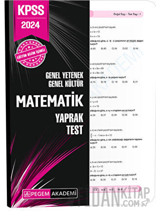 2024 KPSS Genel Yetenek Genel Kültür Matematik Yaprak Test Kolektif