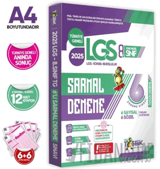 2025 8. Sınıf Yeni Sistem LGS 6lı Sarmal Deneme Paketi Dijital Çözümlü