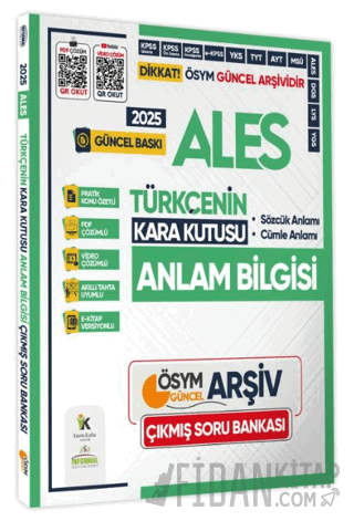 2025 ALES Türkçenin Kara Kutusu ANLAM BİLGİSİ (Sözcük-Cümle) PDF ve Vi