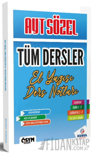 2025 AYT Sözel Tüm Dersler El Yazısı Ders Notları Kolektif