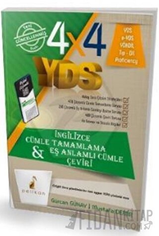 4x4 YDS Seti 1. Kitap Cümle Tamamlama, Çeviri ve Eş Anlamlı Cümle Gürc