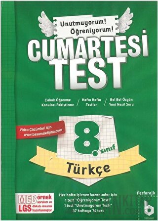 8. Sınıf Cumartesi Test Türkçe Kolektif