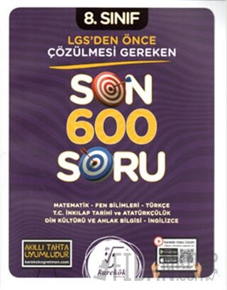 8. Sınıf LGS'den Önce Çözülmesi Gereken Son 600 Soru Kolektif