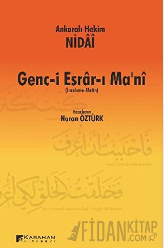 Ankaralı Hekim Nidai Genc-i Esrar-ı Ma'ni Nuran Öztürk