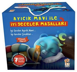 Ayıcık Mavi ile İyi Geceler Masalları Seti (7 Kitap Takım) Melek Dinçe