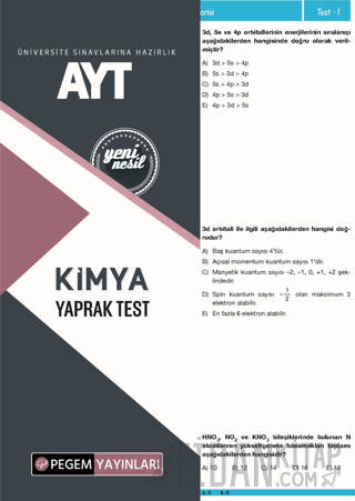 AYT Kimya Yaprak Test Kolektif