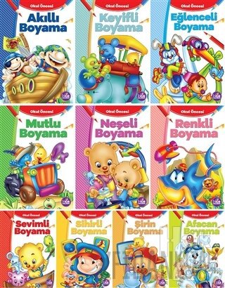 Çocuklar İçin Eğlenceli Boyama Kitabı Serisi - 10 Kitap Takım Kolektif