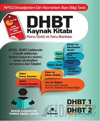 DHBT Kaynak Kitabı Konu Özeti ve Soru Bankası Bekir Karabıyık