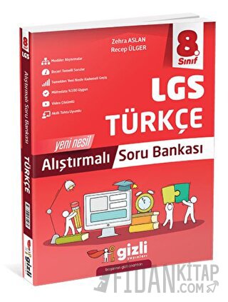 Gizli Yayınları 8. Sınıf Türkçe Alıştırmalı Soru Bankası Recep Ülger