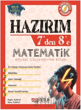 Hazırım 7'den 8'e Matematik Alt Yapı Güçlendirme Kitabı Özgür Tazecan