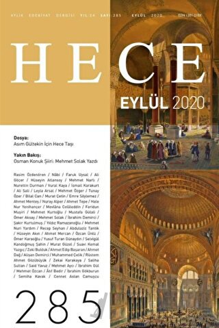 Hece Aylık Edebiyat Dergisi Sayı: 285 Eylül 2020