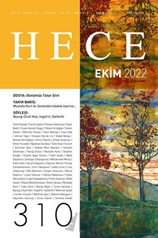 Hece Aylık Edebiyat Dergisi Sayı: 310 Ekim 2022