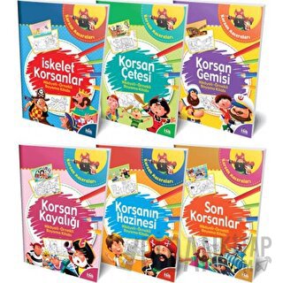 Hikayeli - Örnekli Korsan Maceraları Boyama Kitabı Serisi (6 Kitap Tak