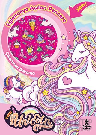 I Love Unicorn Eğlenceye Açılan Pencere Çıkartmalı Boyama Kitabı Kolek