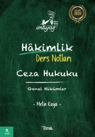 İmtiyaz Ceza Hukuku Genel Hükümler Hakimlik Ders Notları Metin Kaya