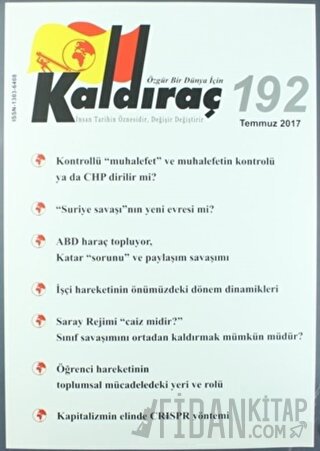 Kaldıraç Dergisi Sayı: 192 Temmuz 2017