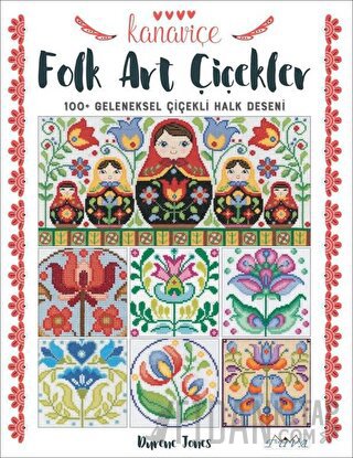 Kanaviçe Folk Art Çiçekler Durene Jones