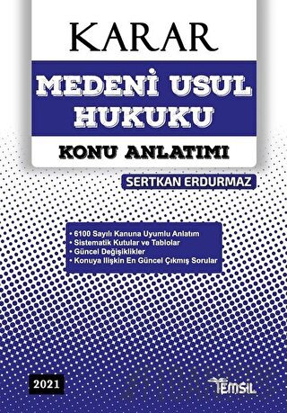 Karar Medeni Usul Hukuku Konu Anlatımı 2021 Sertkan Erdurmaz