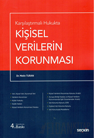 Karşılaştırmalı HukuktaKişisel Verilerin Korunması Metin Turan