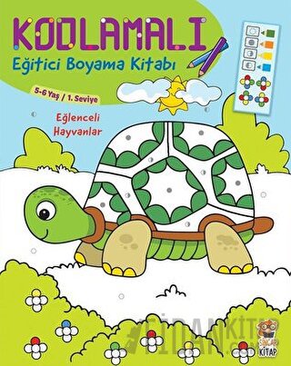 Kodlamalı Eğitici Boyama Kitabı - Eğlenceli Hayvanlar (5-6 Yaş 1. Sevi