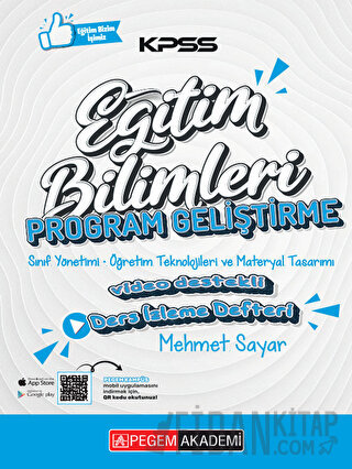 KPSS Eğitim Bilimleri Program Geliştirme Ders İzleme Defteri Pegem Aka