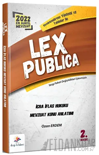 Lex Publica İcra İflas Hukuku Adli Hakimlik Mevzuat Konu Anlatımı Ozan