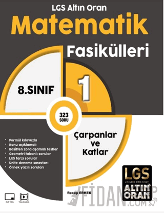 LGS Altın Oran Matematik Fasikülleri 1 Çarpanlar ve Katlar Recep Erkek