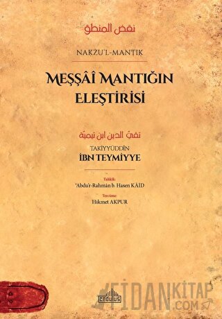 Meşşai Mantığın Eleştirisi Takiyyuddin İbn Teymiyye