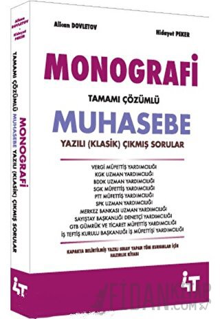 Monografi Tamamı Çözümlü Muhasebe Yazılı (Klasik) Çıkmış Sorular Alica