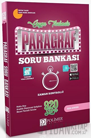 ÖSYM Tadında Tamamı Video Çözümlü Paragraf Soru Bankası (920 Soru) Kol