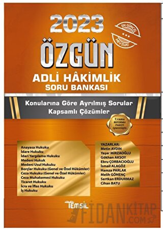 Özgün Adli Hakimlik Soru Bankası Kolektif