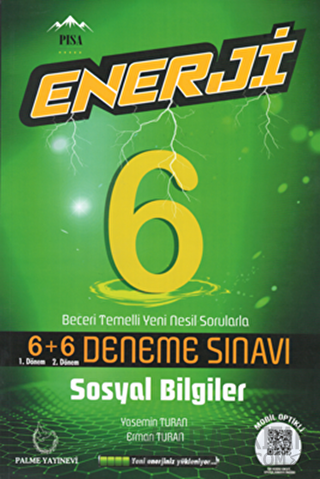 Palme 6. Sınıf Enerji Sosyal Bilgiler 6+6 Deneme Sınavı Yasemin Turan