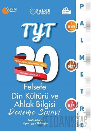 Palme YKS TYT Felsefe Din Kültürü ve Ahlak Bilgisi 30 Deneme Sınavı Za