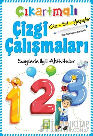 Sayılarla İlgili Aktiviteler - Çıkartmalı Çizgi Çalışmaları (Yaz-Sil K