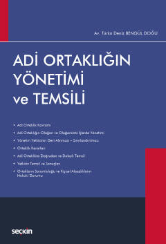 Adi Ortaklığın Yönetimi ve Temsili Türkü Deniz Bengül Doğu