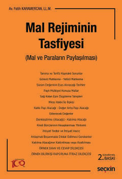 Mal Rejiminin Tasfiyesi &#40;Mal ve Paraların Paylaşılması&#41; Fatih 