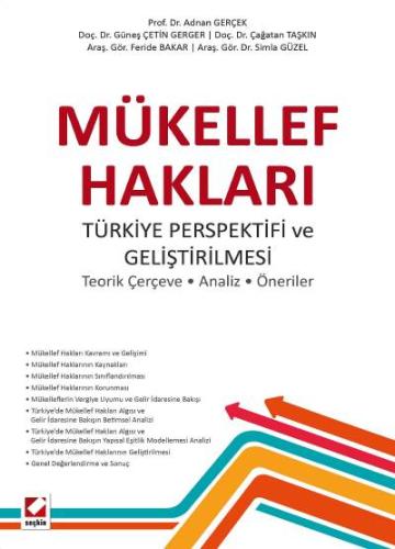 Mükellef Hakları Türkiye Perspektifi ve Geliştirilmesi Adnan Gerçek