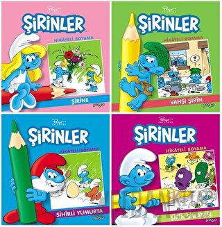 Şirinler Hikayeli Boyama Seti (4 Kitap Takım) Kolektif