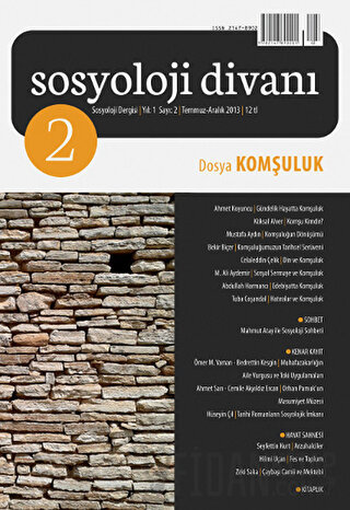 Sosyoloji Divanı Sayı: 2 Temmuz-Aralık 2013